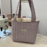 Dark Pink Vichy Gym Bag - Image 2